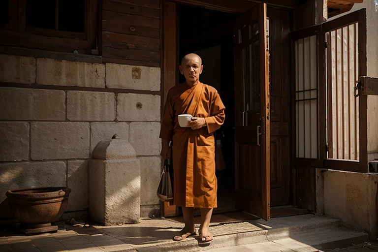 A Thai monk, who is of old age, travels to America to spread the religion.