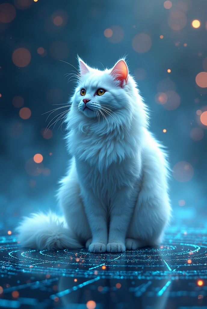 mind code code feline, white and fluffy