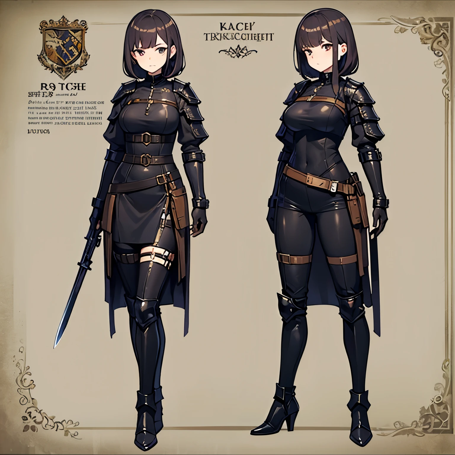 Tactical knight, light armor, tactical equipment, tactical straps, leather equipment, tactical accessories, knight accessories, 1girl, medieval background, tactical armored boots, knife sheath equipment, 1girl, full body, spy suit, gothic costume, elegant style, steampunk reference, palace dance salon, baroque details, hidden spy weapons, spy equipment hidden in clothes, gothic punk victorian elegant clothing, correas tácticas ocultas, spy girl, tactical spy equipment, dress, detailed face, skinny body, e-girl, aesthetic make up