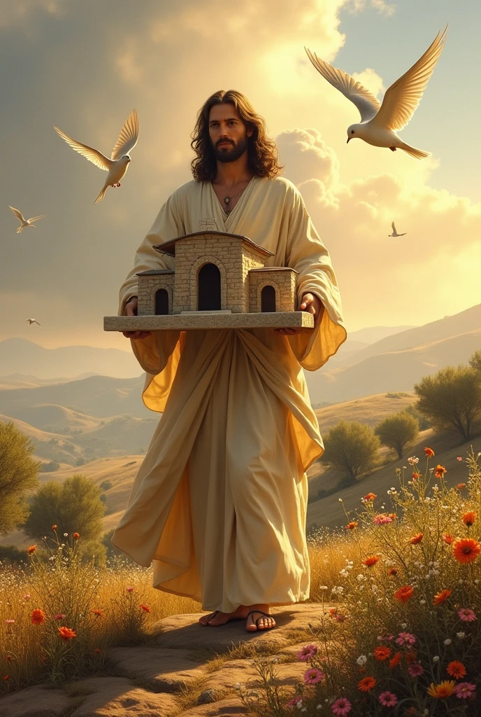 Jesus placing a church on Peter's shoulders