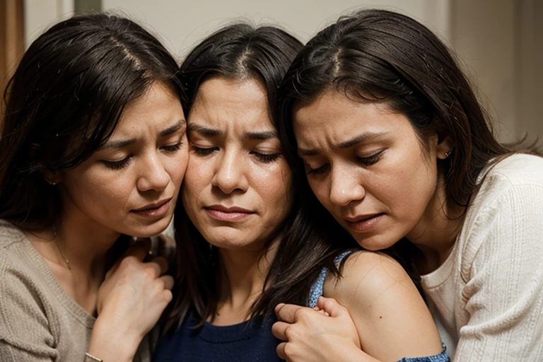 Family members who are crying