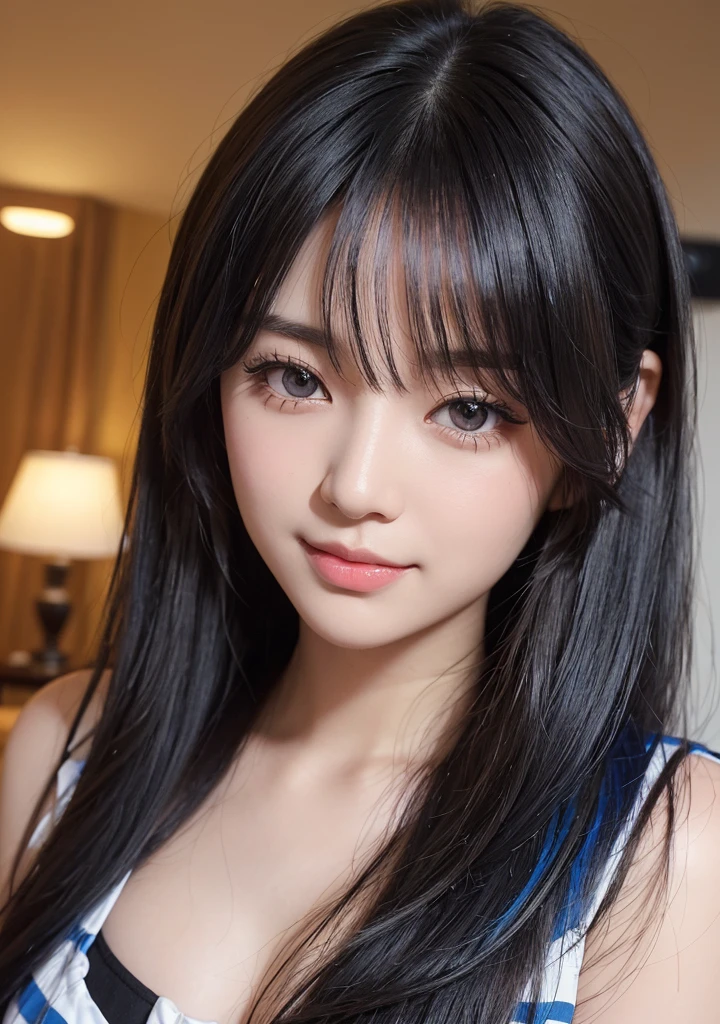 25Japan years old、Black Hair、Round eyes、False eyelashes、Light wavy hair, correct、Striped Hair、Brown Hair、Blue Hair、Dark blue hair、Gradient Hair、Asymmetrical hair、Hair behind the ear、Crossed bangs、Long Hair、とてもLong Hair、Hair up on one side、とんでもなくLong Hair、Valletta、Sunglasses under the eyes、、Ring Eye、Round eyes、Compensate、Wicked Smile、A light smile、Surrealism、Cast a Shadow、Anaglyph、Stereogram、Portraits、Subjective、Atmospheric perspective、Film Grain、Backlight、Exposure、Lens flare、8k、Very detailed、最high quality、超High resolution、超High resolution、Very detailed、Very realistic, masterpiece、correct、Textured skin、high quality、最high quality、Awards、High resolution、16K, Hair folder、A light smile、Redness in the ears、correct、odor、Surrealism、Cast a Shadow、Subjective、Shine、360° View、Very detailed、最high quality、超High resolution、解剖学的にcorrect、masterpiece、Textured skin、High resolution、最high quality、Attention to detail、Long eyelashes、A slight blush、Compensate, ((The whole body is visible))