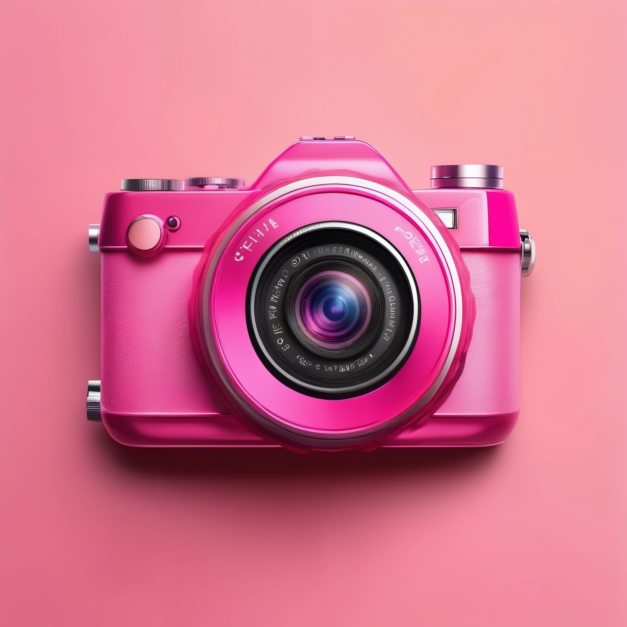 A logo of Fashionable Pink Camera Showcasing Lens Perfect For Capturing Moments With Style on white background
