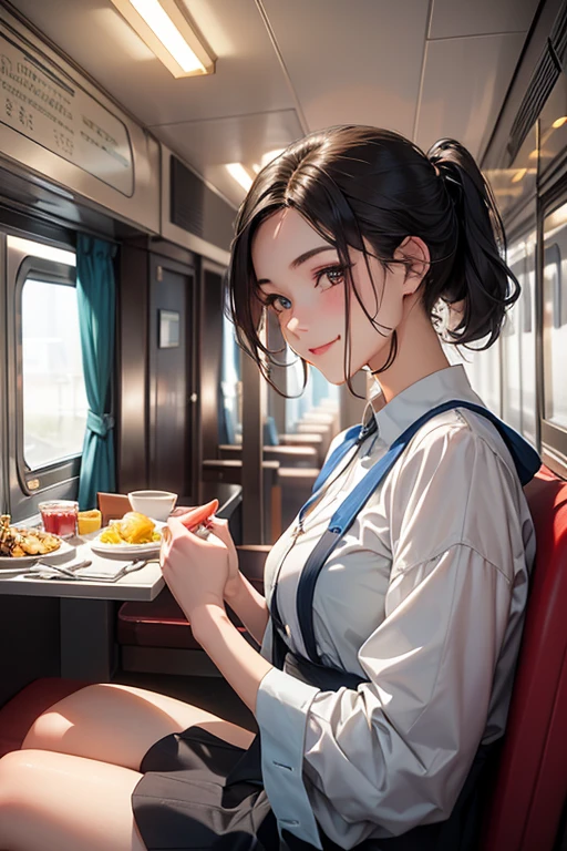 highest quality、High resolution、Detailed Background、(Beautiful face in every detail:1.4)、Teenage beauty、Highly detailed face、Cute hair colour、ponytail、Bobcut、Cute hairstyle、well-groomed eyebrows、Cute gestures、Inside the sleeper train、Train Travel、Innocent smile、Fit on one screen、
Girls exploring the lobby and dining car、Sit down on a comfortable sofa、While eating sweets、They are having a lively and fun conversation.、The way she listens to the announcements on the train is adorable too.、
Orient Express、A traditional sleeper train running from east to west across Europe、Elegant interior decoration and high-quality service