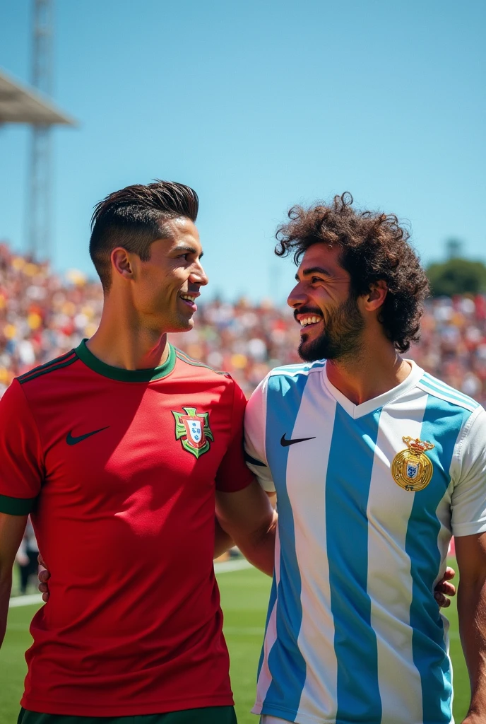 CR7 and Maradona walking together