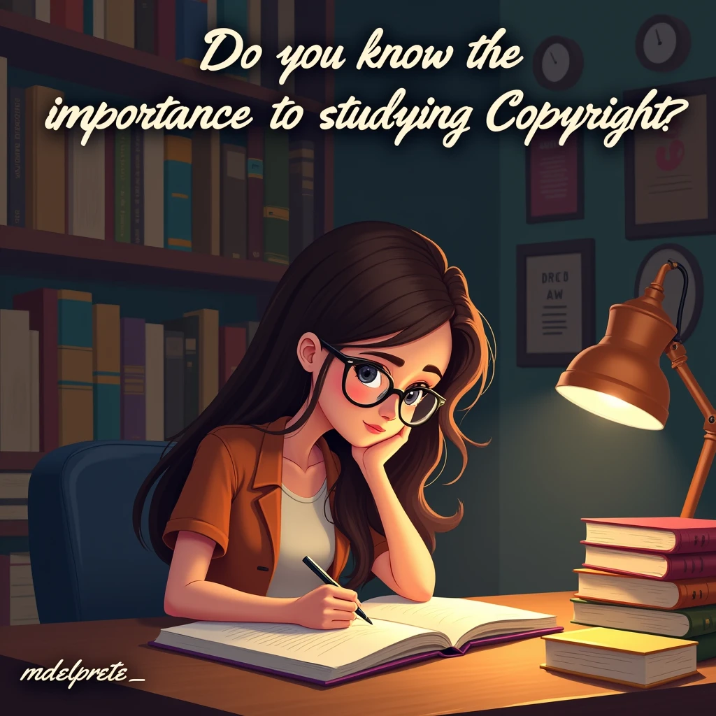 Do you know the importance of studying Copyright?

In the bottom left corner, Written: mdelprete_