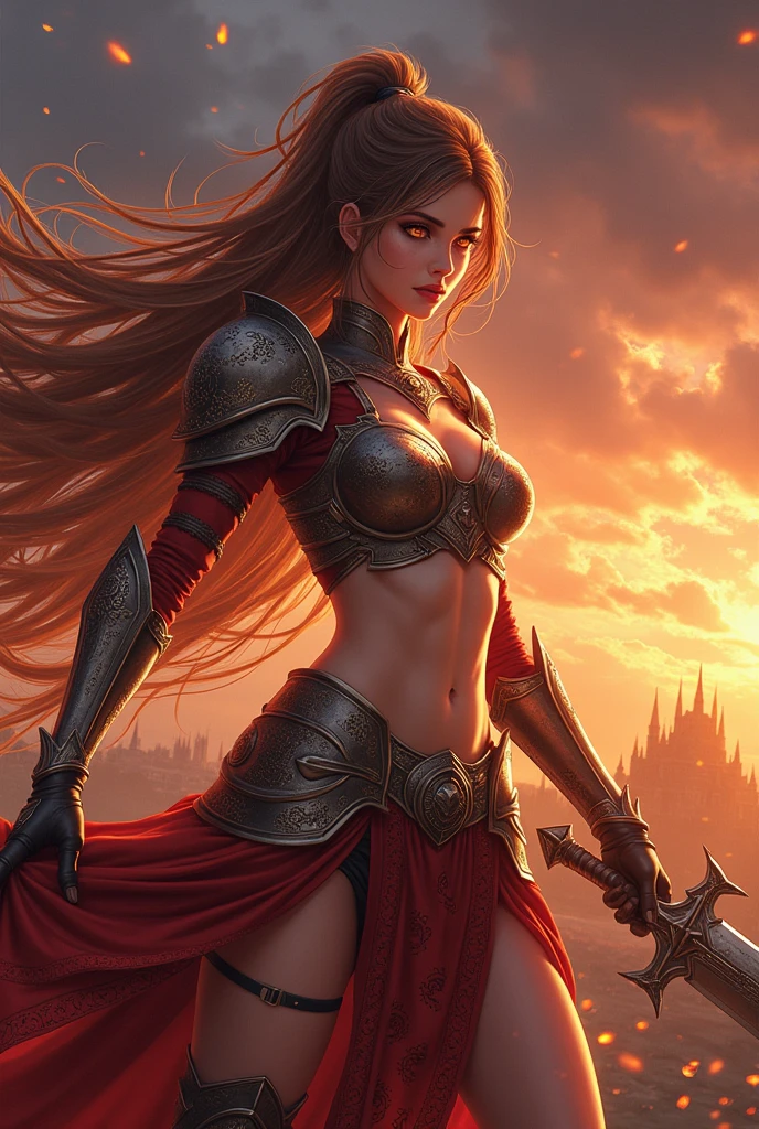 Hot anime warrior woman