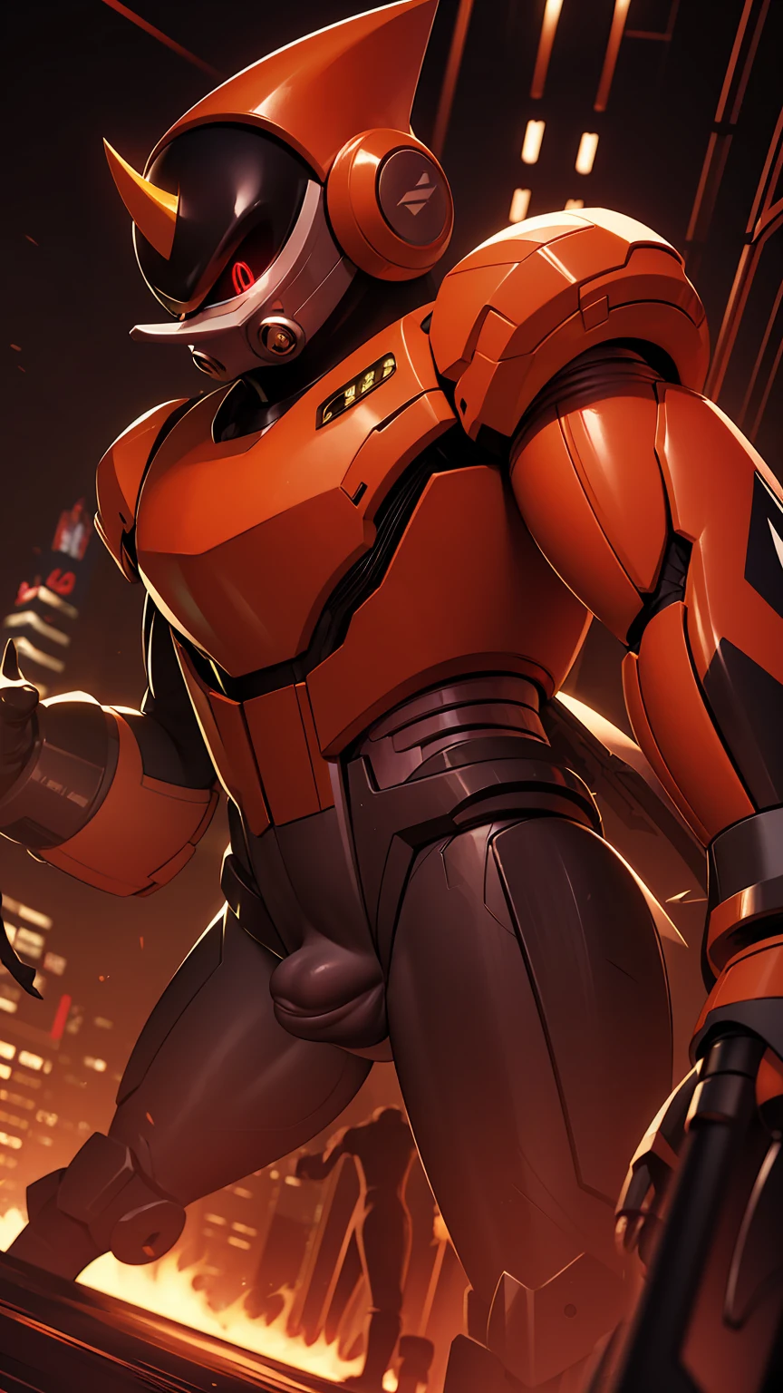 Black Red Metal Sonic, attack, Wide shot from the ground, Symmetric, Bright red eyes, Bokeh, Cyberpunk Wasteland, Neonstadt, Surrealist, 4K, Nano Suite, Award-winning, background, Muscular legs , Muscular arms, Muscular upper body, Muscular Abs , Muscular shoulders,
Huge muscles,A as large as a horse.,