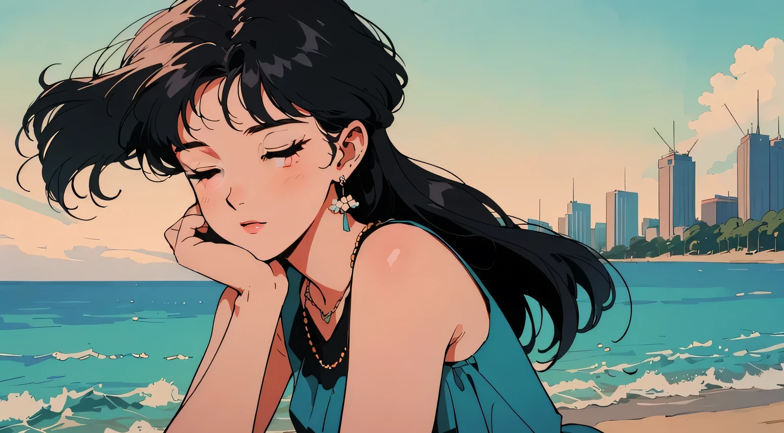 (masterpiece: 1.2, Highest quality),Half-close your eyes,Retro