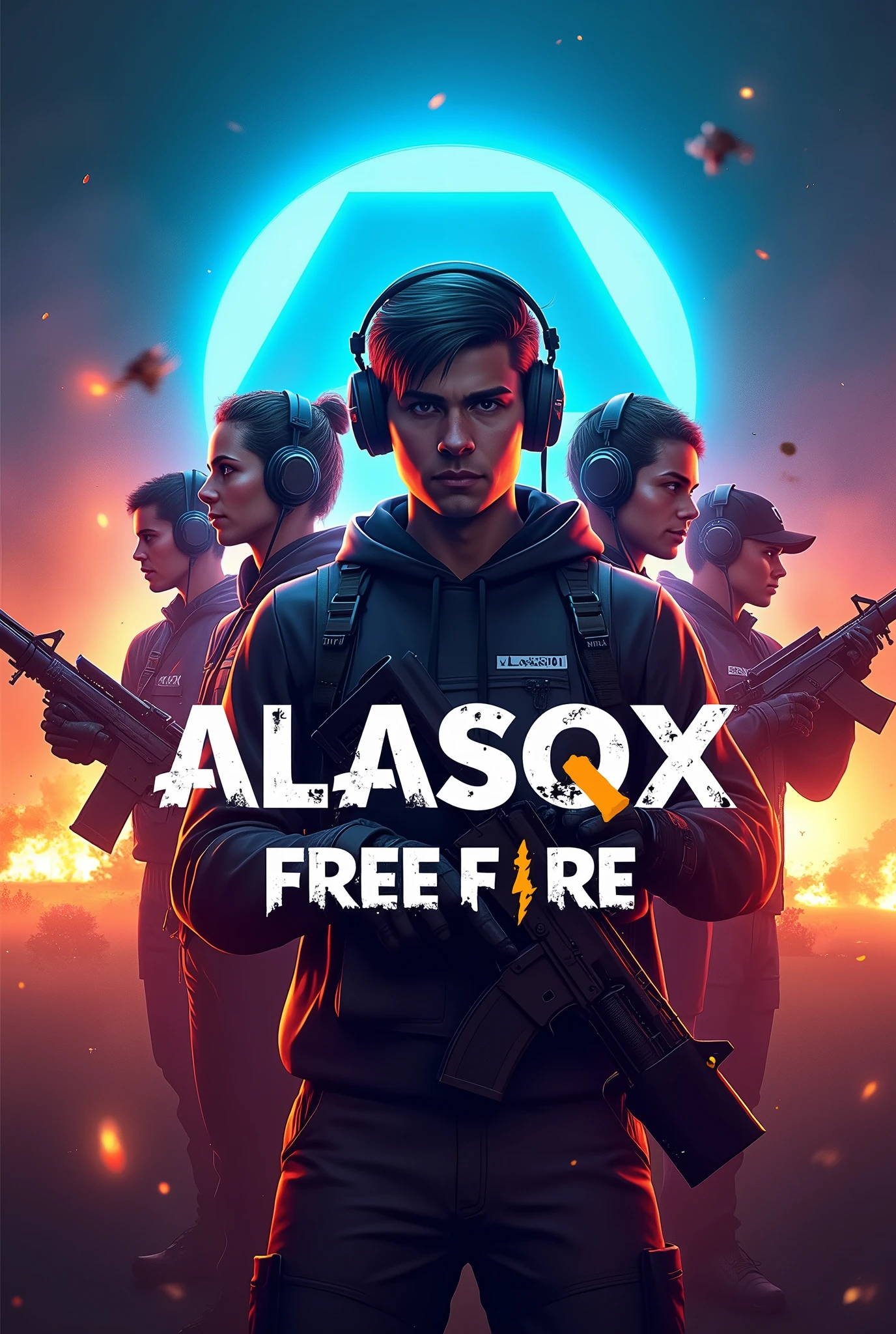 Create a slogan for my free fire line ALASQX 