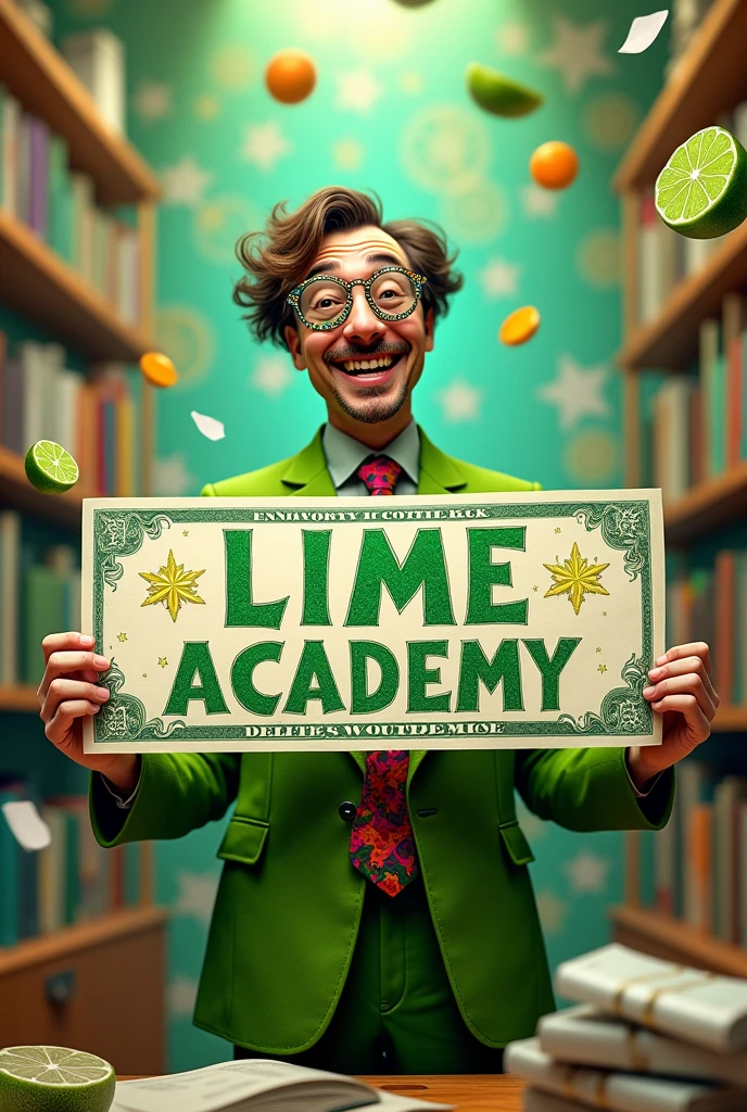 Palsbra "LIME ACADEMY" escrita en un billete de 27000 dolares
