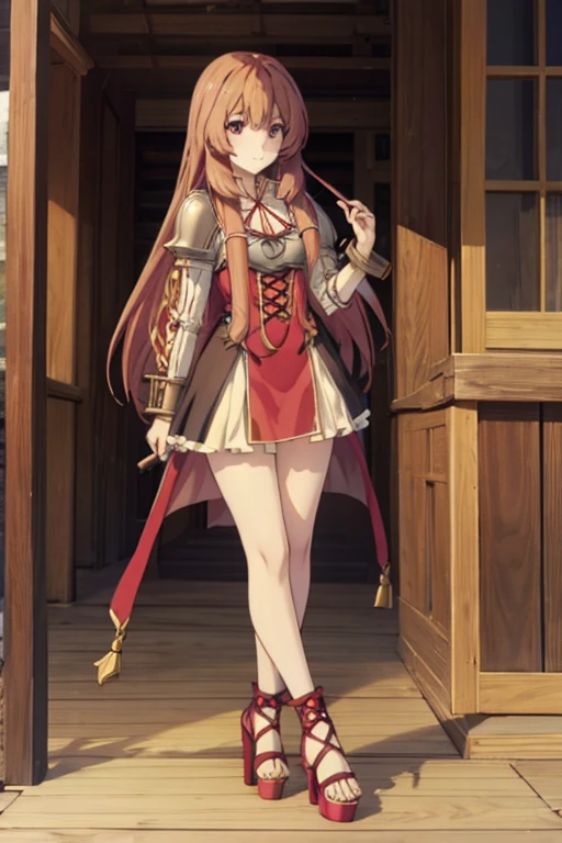 Raphtalia in lace-up high heels, sexy, Open toe gladiator sandals with thin platform