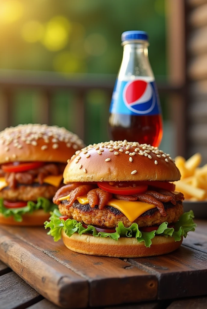 Chicken grill burger,chicken steak burger with 500ml pepsi