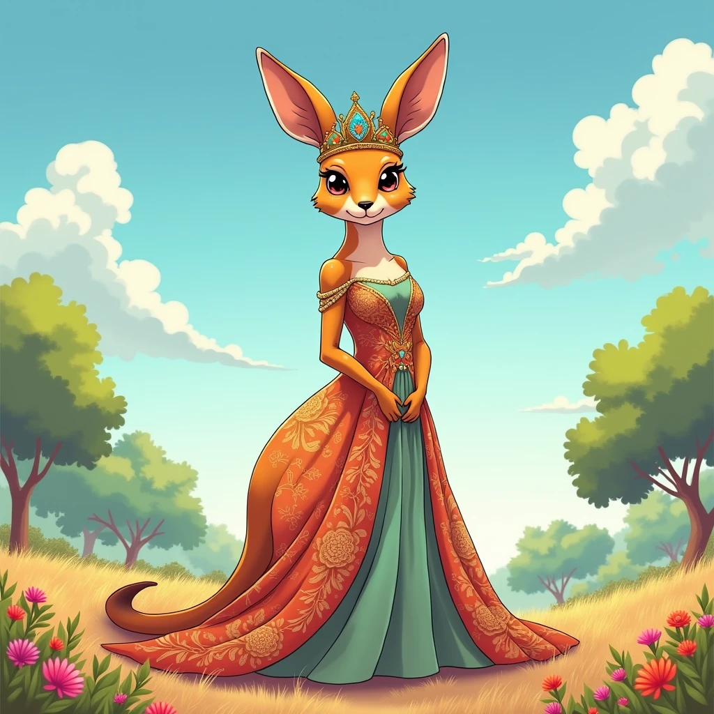 Kangaroo queen . Anime style