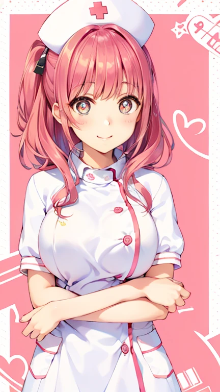 perfect beauty girl, oily skin, random Breast size、random hair style、random hair color,nurse uniform
nurse cap, crazy eyes, mismatched pupils, smile, anime style, retina,hug a large syringe, heart