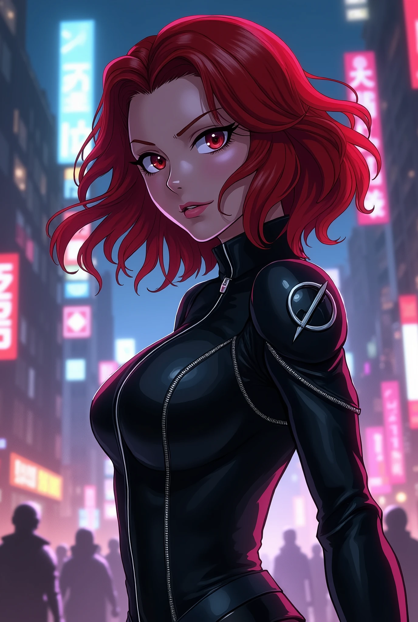 From Marvel Anime Girl Black Widow FrechBöse Black Jacket Zip