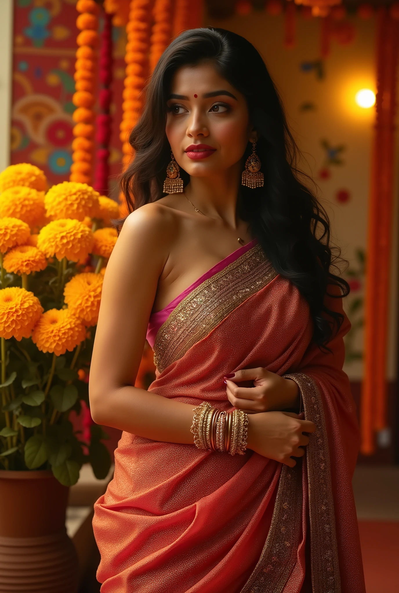 Hottest and sexiest 1 women in saree with openly exposed belly or boobs or attractive body