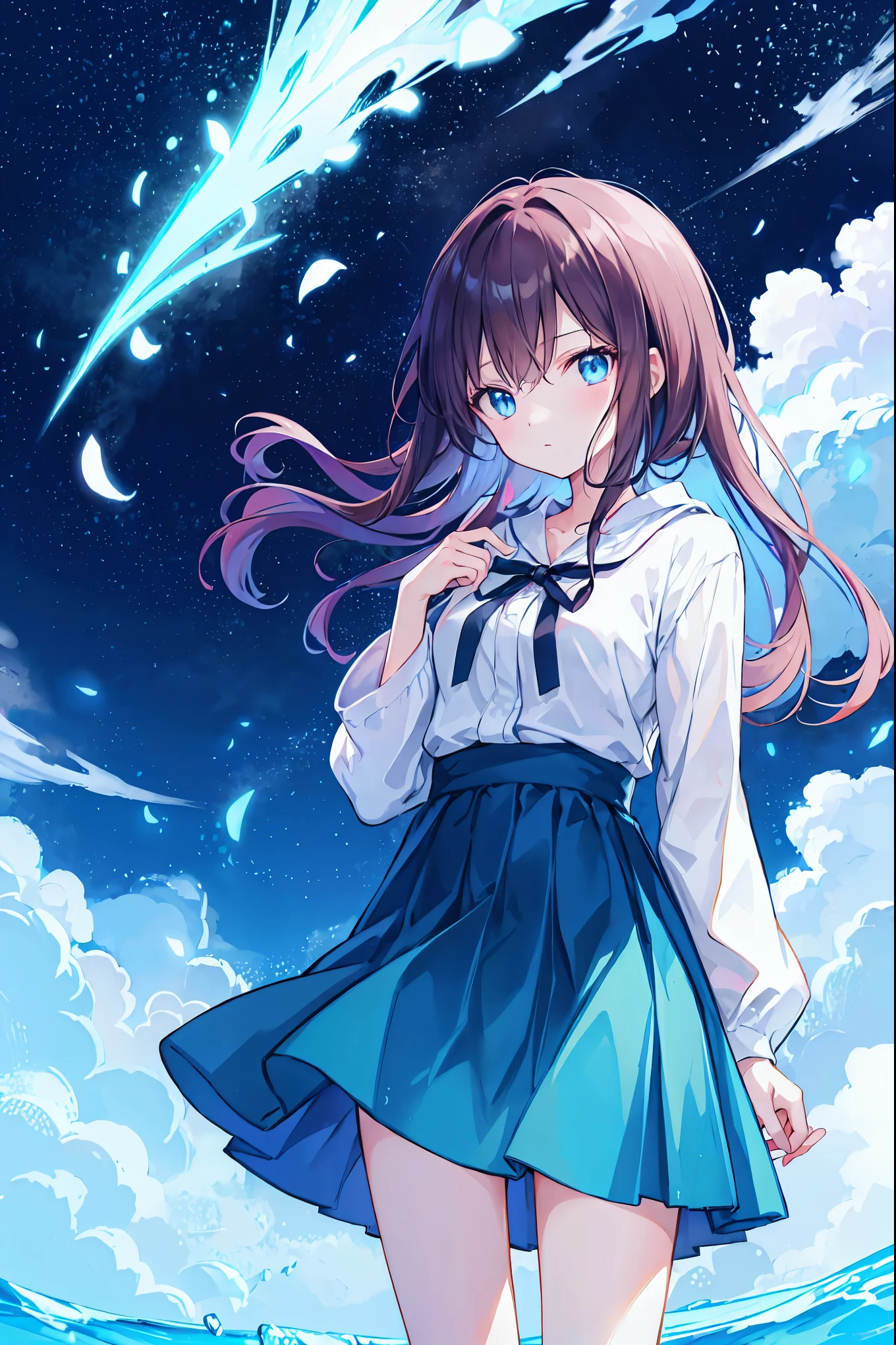 Chill、An illustration、one person's、headphone、window、rain、Highest quality、night、study、Brown Hair,Small breasts,Shortcuts,Messy Hair,Slender beauty,Bust shot, upper body only,Sharp Eyes,