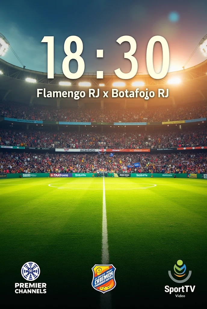 Background image of a soccer field
Written on the image
Flamengo RJ x Botafogo rj
18:30 Nilton Santos Stadium Premier Channels, SportTV and prime video 