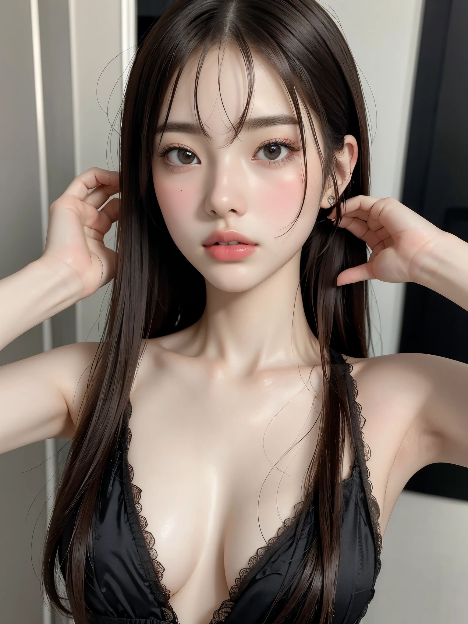 masterpiece, 最high quality, Ultra-high resolution, (Realistic:1.4), Beautiful face in every detail, high qualityの衣類, Amazing European Women, very cute, Portraiture, 肌が柔らかくてPerfect Face、Perfect Face, Shoot your hair, 8k resolution,Super Realistic,Very detailed,high quality, Broad perspective