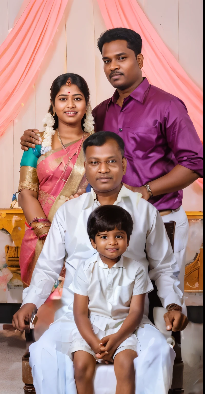 there is a man on a chair with a girl baby, happy family, background removed, digital collage, characters merged, complex background, photoshoped, husband wife and son, by Thota Vaikuntham, father, family portrait, jayison devadas, portait photo profile picture, profile picture, only one head single portrait, merged machima