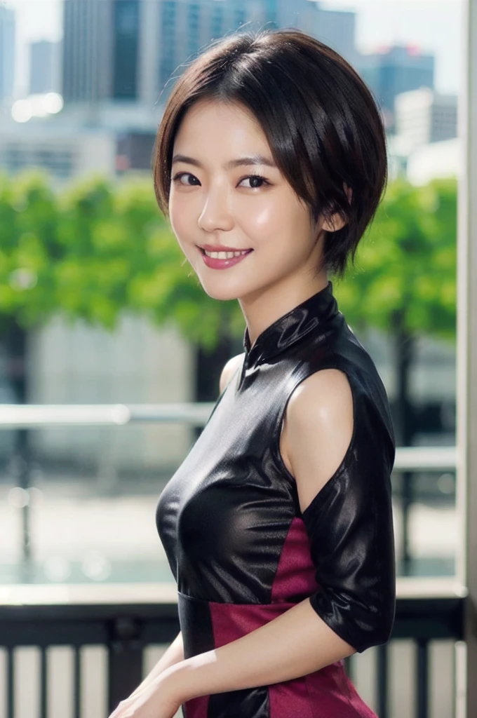 (Realistic:1.3) , In detail, quality, (masterpiece:1.2) , (photoRealistic:1.2) , (best quality) , (Detailed skin:1.3) , (Intricate details) , Ray Tracing, dramatic, 1 person, Masami Nagasawa smiles in a cheongsam.,(Model shooting style), Lonely, Shiny Hair、 Extremely rich facial detail, Beautiful Eyes, bright, Lonely Eyes, Stunning beauty, (Rembrandt Lighting), ARRI Lenses, Surreal, (Skin with attention to detail:1.2),8k,ARRI ALEXA 35,(最高quality,8k,uhd,Best image quality,masterpiece),One beautiful woman,(alone:1.1)、Perfect beautiful composition、(Breasts so big that they almost burst:1.1)、(Exactly:1.1)、(Accentuate your body lines:1.1)、(Very short hair:1.1)、Slender body、(Boldly exposing her beautiful thighs:1.2)、(Photo on the buttocks:1.2)、(Blurred Background:1.1)、(Strongly blurred water background:1.1),Near-blur,Lens flare,Sparkle Effect,Perfect body, Sexy expression, Highly detailed art photograph, Bold Pose,lustrous,Seductive aura,Vivid Rouge,Open underwire cups