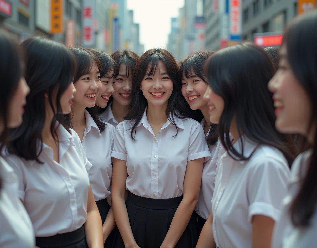 (Perfect Clone girls Raw Photography Art), (16K, Highest quality, Ultra-high resolution, Unrealistic, Unparalleled scale, A world of cloned girls multiplying, Ultra-realistic), (Japanese, woman, 26-year-old), (((((Small face, (((((Thick black hair, Semi-long hair)))))))))), ((Very beautiful detailed girls, Accurate body structure, Very detailed body, (((((Big Breasts, J-Cup))))), (((White shirt, I can see the cleavage, Black Mini Skirt))), ((Dark Eyes, Mature face, Cute Smile, A gentle gaze)), (((((Happy laughter))))), (((((Very detailed, 1girl-1,000,000cloning))))), (((100girls), (6+girls), multiple girls))), (((((Very detailed depiction of the other self, Perfectly the same girl, The exact same smile, Perfect same hair, Perfect same clothes, Exactly the same height, Perfect same J-cup))))), (((((clone girls only))))), ((10,000clone girls)), ((1,000,000clone girls)), ((1,000,000,000clone girls)), ((Clone girls only: Tokyo's crowded train, Standing posture, Intensive, Have fun and smile, Laughing, While talking, Hugs, Chest to Chest, Close in distance, Your face is very close., Body contact from front to back and sides, Super crowded)), ((1,000,000,000,000,000,000clone girls)), ((1,000,000,000,000,000,000,000,000,000clone girls)), ((The sight of the ultimate super-crowded, 異常な超Intensive, 数えきれないclone girlsのSuper crowded)), (Bright and soft light, (((((Extremely detailed and clear ultra-telephoto depiction)))))), (((Subject depth extremely shallow)))