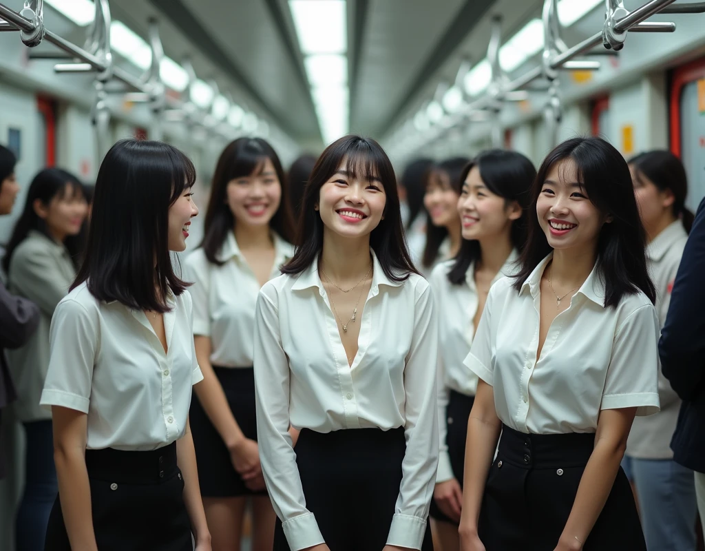 (Perfect Clone girls Raw Photography Art), (16K, Highest quality, Ultra-high resolution, Unrealistic, Unparalleled scale, A world of cloned girls multiplying, Ultra-realistic), (Japanese, woman, 26-year-old), (((((Small face, (((((Thick black hair, Semi-long hair)))))))))), ((Very beautiful detailed girls, Accurate body structure, Very detailed body, (((((Big Breasts, J-Cup))))), (((White shirt, I can see the cleavage, Black Mini Skirt))), ((Dark Eyes, Mature face, Cute Smile, A gentle gaze)), (((((Happy laughter))))), (((((Very detailed, 1girl-1,000,000cloning))))), (((100girls), (6+girls), multiple girls))), (((((Very detailed depiction of the other self, Perfectly the same girl, The exact same smile, Perfect same hair, Perfect same clothes, Exactly the same height, Perfect same J-cup))))), (((((clone girls only))))), ((10,000clone girls)), ((1,000,000clone girls)), ((1,000,000,000clone girls)), ((Clone girls only: Tokyo&#39;s crowded train, Standing posture, Intensive, Have fun and smile, Laughing, While talking, Hugs, Chest to Chest, Close in distance, Your face is very close., Body contact from front to back and sides, Super crowded, I want to have sex)), ((1,000,000,000,000,000,000clone girls)), ((1,000,000,000,000,000,000,000,000,000clone girls)), ((The sight of the ultimate super-crowded, 異常な超Intensive, 数えきれないclone girlsのSuper crowded)), (Bright and soft light, (((((Extremely detailed and clear ultra-telephoto depiction)))))), (((Subject depth extremely shallow)))