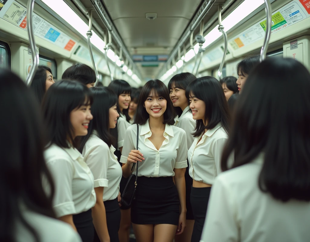 (Perfect Clone girls Raw Photography Art), (16K, Highest quality, Ultra-high resolution, Unrealistic, Unparalleled scale, A world of cloned girls multiplying, Ultra-realistic), (Japanese, woman, 26-year-old), (((((Small face, (((((Thick black hair, Semi-long hair)))))))))), ((Very beautiful detailed girls, Accurate body structure, Very detailed body, (((((Big Breasts, J-Cup))))), (((White shirt, I can see the cleavage, Black Mini Skirt))), ((Dark Eyes, Mature face, Cute Smile, A gentle gaze)), (((((Happy laughter))))), (((((Very detailed, 1girl-1,000,000cloning))))), (((100girls), (6+girls), multiple girls))), (((((Very detailed depiction of the other self, Perfectly the same girl, The exact same smile, Perfect same hair, Perfect same clothes, Exactly the same height, Perfect same J-cup))))), (((((clone girls only))))), ((10,000clone girls)), ((1,000,000clone girls)), ((1,000,000,000clone girls)), ((Clone girls only: Tokyo's crowded train, Standing posture, Intensive, Have fun and smile, Laughing, While talking, Hugs, Chest to Chest, Close in distance, Your face is very close., Body contact from front to back and sides, Super crowded, I want to have sex)), ((1,000,000,000,000,000,000clone girls)), ((1,000,000,000,000,000,000,000,000,000clone girls)), ((The sight of the ultimate super-crowded, 異常な超Intensive, 数えきれないclone girlsのSuper crowded)), (Bright and soft light, (((((Extremely detailed and clear ultra-telephoto depiction)))))), (((Subject depth extremely shallow)))