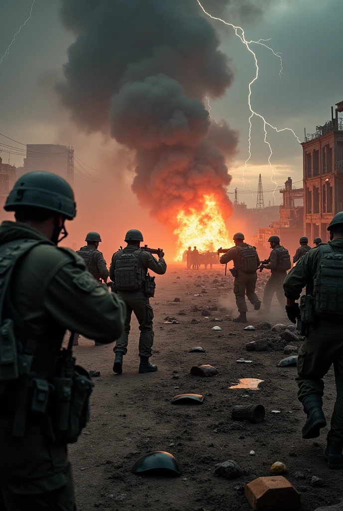 Generate an image of a war conflict
