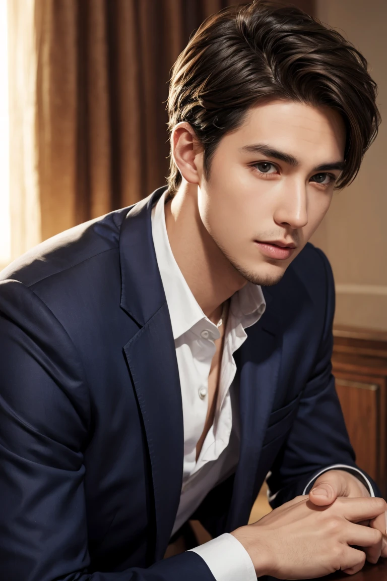 realistic , handsome young man