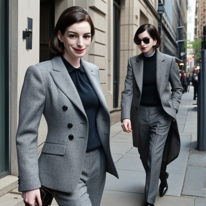 Anne Hathaway in a suit、The Devil Wears Prada Era