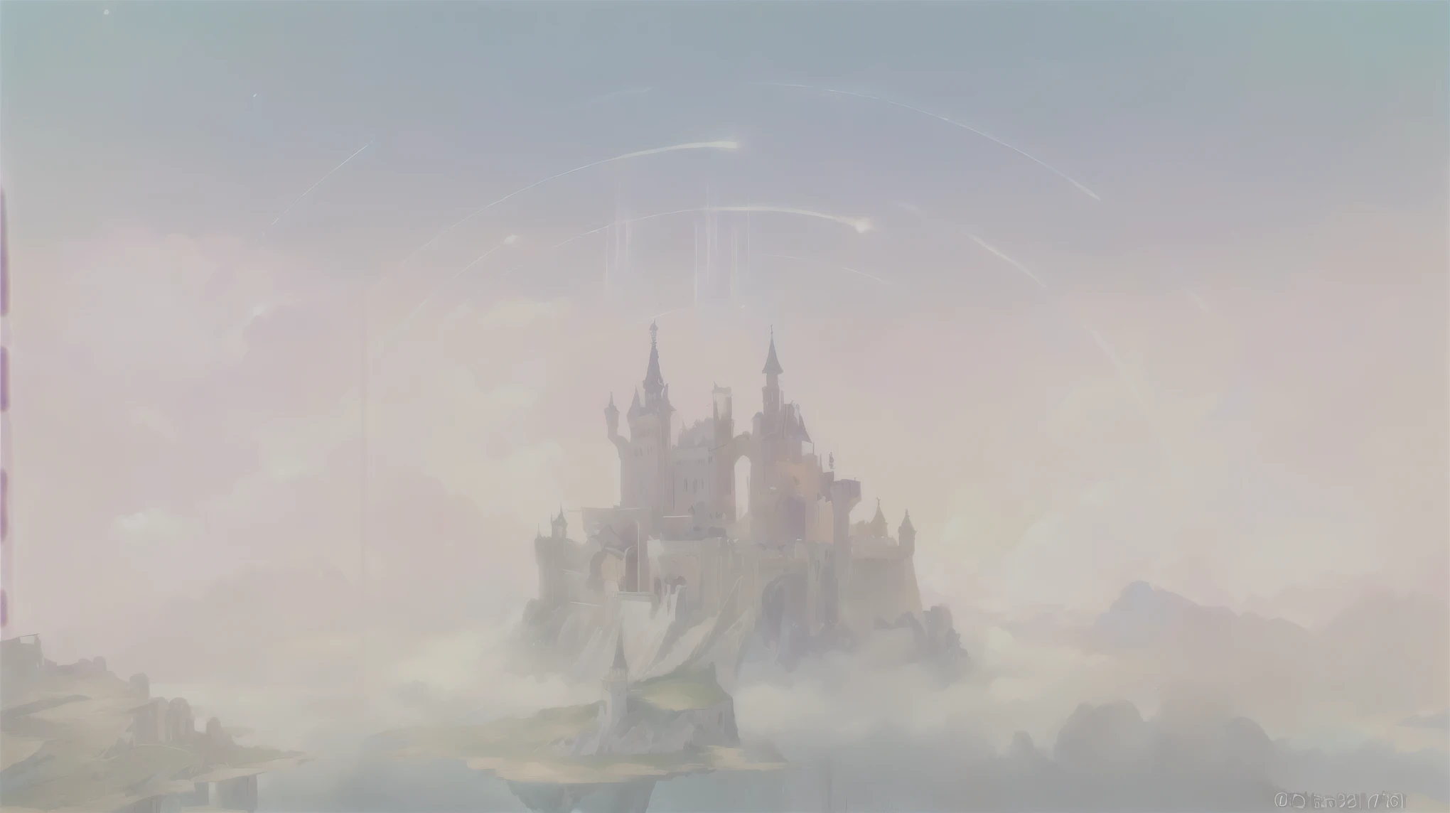 there is a castle in the sky with a lot of stars, flying cloud castle, light kingdom backdrop, an immense floating castle, castle in the sky style, floating city on clouds, cloud palace, castle in the sky, flying castle, floating city in the sky, castle in the clouds, palace floating in the sky, sky town, floating lands in-clouds