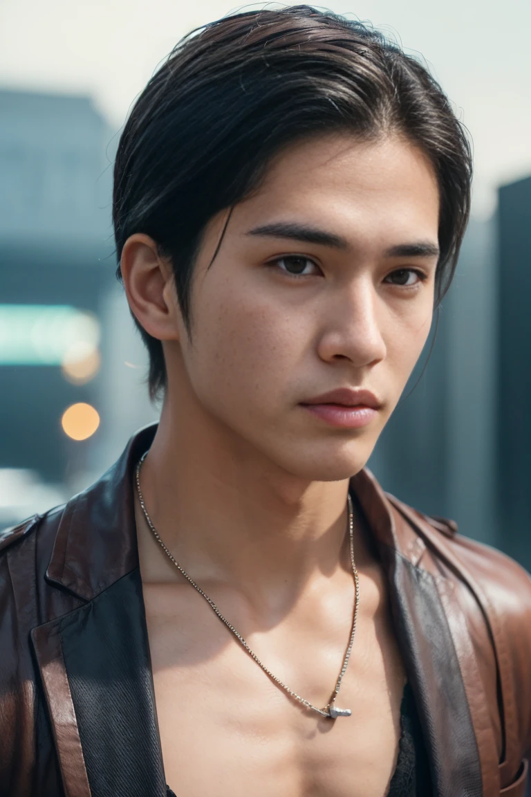 realistic , handsome young man, korean, thai, scars, unperfect skin, skin blemishes, enlargened pores, clothes, pimples