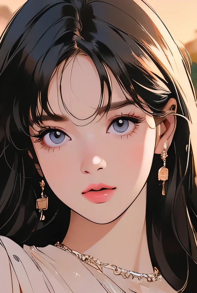 lalisa manoban, 1girl, beautiful detailed eyes, beautiful detailed lips, extremely detailed face and features, long eyelashes, dark hair, cute, elegant, confident, solo, outdoor field, golden hour lighting, cinematic, highly detailed, photorealistic, 8k, masterpiece, vibrant colors, atmospheric, natural lighting