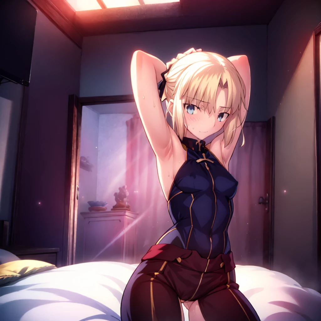 High resolution, 最high resolution,high resolution,{Things to know_f de stay night ufotable:1.15}, Rubio_ Best Quality, masterpiece, フルnude,Sweatだく,Blushing,smile,Armpitアップ,Sweat,Armpitを広げて見せている,bed,Moist,Blonde,whole body,pubic hairあり,Love juice,Armpit,side,sideの下,Armpitの下,sideアップ,Sweatをかいている,sideSweat,Upper Body, 1 person,sideズーム,Armpitズーム,Armpitを見せつける,sideを見せつける,両Arms behind head,nude,Raise your arms, Inner cavity reflection,whole body,Two arms,Alone,sexy,1 personだけ,Looking at me,膣からsemenが垂れている,front,pubic hair,Obscene lines,Ray tracing,Slender body,E Cup,Embarrassing,Armpit強調,side強調,ArmpitSweat,sideSweat,Wet Skin,Open your mouth,Noise Reduction,((Place your hands behind your head)),Emphasis on the crotch,Chest Enhancement,stage,Perfect lighting,体をfront,Look up,looking at the camera,真front,I don't want to go away.,体をfront,両Raise your arms,両Arms behind head,Embarrassing,Hands behind head,Hotel Rooms,bedの上,全naked,naked,膣からsemenが垂れている,bedに横たわる,,フルnude,オイルを塗ったテカテカのsideの下を見せる、オイルを塗った光沢のあるsideの下:1.30、Surreal、sideの下、オイルを塗った光沢のあるsideの下:1.30、光沢のあるsideの下、オイルを塗ったぬるぬのsideの下:1.30、ぬるぬるした光沢のあるsideの下:1.20、明るく詳細なsideの下、sideの下の細かいシワ:1.7、リアルなsideのシワ:1.7、sideの下を照らす光:1.4、side毛穴の細部まで), Armpit見せポーズ,side見せポーズ,Nipples,Nipplesが立っている,No clothes,素っnaked,Armpitアップ,sideアップ,NaughtyなArmpit,Naughtyなside,Sweat,Naughty,Arms behind head,Armpitを広げる,sideを広げる,Embarrassed look,Love juiceが垂れている,NaughtyなPussy,体をfrontへ,pubic hairが生えている,pubic hair,semen,semenまみれ,Naughtyな体,Naughtyな身体,NaughtyなPussy,Naughtyなgenital,genital,NaughtyなPussy,Naughtyなnaked,Naughtyなnaked体,Naughtyな肉体,Naughtyなボディー,恥ずかしそうにArmpitを見せている,恥ずかしそうにsideを見せている,lotion,lotionまみれ,Vaginal fluid,Vaginal fluidが垂れている,Love juice,Love juiceが垂れている,semenでベタベタ,Sticky with semen,Sperm,Spermまみれ,Spermでベタベタ,Pussy,Pussyを見せつける,Pussy,Pussyを見せつける,Embarrassed look,Groinにタトゥー,Groin,View your viewers,genital,女genital,湿ったArmpit,湿ったside,smile,4K,（8k）,Noise Reduction,Place your hands behind your head,Emphasis on the crotch,((Place your hands behind your head)),(Shiny, oily skin), Raise the hand, (Raise your arms above your head:1.5), Put your arms behind your head, sideの下, (sideの下 into viewer's face:1.5), (View your viewers:1.5), Raise the hand,蒸れたArmpit,蒸れたside, sideの下を露出させる,Armpitの下を露出させる,両手を頭に当ててbedに座わる,蒸れたArmpit,蒸れたside,Artoria Pendragon