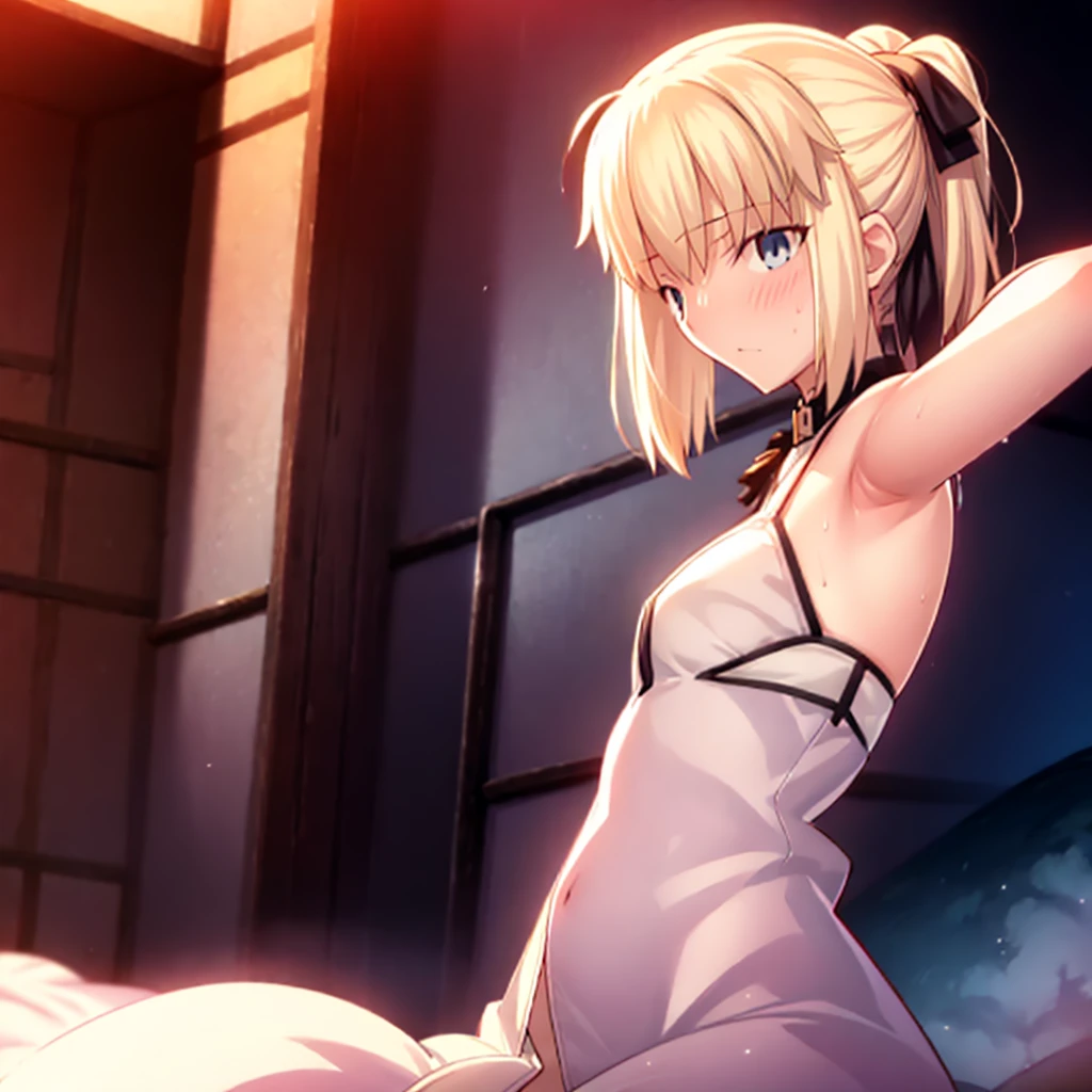 High resolution, 最high resolution,high resolution,{Things to know_f de stay night ufotable:1.15}, Rubio_ Best Quality, masterpiece, フルnude,Sweatだく,Blushing,smile,Armpitアップ,Sweat,Armpitを広げて見せている,bed,Moist,Blonde,whole body,pubic hairあり,Love juice,Armpit,side,sideの下,Armpitの下,sideアップ,Sweatをかいている,sideSweat,Upper Body, 1 person,sideズーム,Armpitズーム,Armpitを見せつける,sideを見せつける,両Arms behind head,nude,Raise your arms, Inner cavity reflection,whole body,Two arms,Alone,sexy,1 personだけ,Looking at me,膣からsemenが垂れている,front,pubic hair,Obscene lines,Ray tracing,Slender body,E Cup,Embarrassing,Armpit強調,side強調,ArmpitSweat,sideSweat,Wet Skin,Open your mouth,Noise Reduction,((Place your hands behind your head)),Emphasis on the crotch,Chest Enhancement,stage,Perfect lighting,体をfront,Look up,looking at the camera,真front,I don't want to go away.,体をfront,両Raise your arms,両Arms behind head,Embarrassing,Hands behind head,Hotel Rooms,bedの上,全naked,naked,膣からsemenが垂れている,bedに横たわる,,フルnude,オイルを塗ったテカテカのsideの下を見せる、オイルを塗った光沢のあるsideの下:1.30、Surreal、sideの下、オイルを塗った光沢のあるsideの下:1.30、光沢のあるsideの下、オイルを塗ったぬるぬのsideの下:1.30、ぬるぬるした光沢のあるsideの下:1.20、明るく詳細なsideの下、sideの下の細かいシワ:1.7、リアルなsideのシワ:1.7、sideの下を照らす光:1.4、side毛穴の細部まで), Armpit見せポーズ,side見せポーズ,Nipples,Nipplesが立っている,No clothes,素っnaked,Armpitアップ,sideアップ,NaughtyなArmpit,Naughtyなside,Sweat,Naughty,Arms behind head,Armpitを広げる,sideを広げる,Embarrassed look,Love juiceが垂れている,NaughtyなPussy,体をfrontへ,pubic hairが生えている,pubic hair,semen,semenまみれ,Naughtyな体,Naughtyな身体,NaughtyなPussy,Naughtyなgenital,genital,NaughtyなPussy,Naughtyなnaked,Naughtyなnaked体,Naughtyな肉体,Naughtyなボディー,恥ずかしそうにArmpitを見せている,恥ずかしそうにsideを見せている,lotion,lotionまみれ,Vaginal fluid,Vaginal fluidが垂れている,Love juice,Love juiceが垂れている,semenでベタベタ,Sticky with semen,Sperm,Spermまみれ,Spermでベタベタ,Pussy,Pussyを見せつける,Pussy,Pussyを見せつける,Embarrassed look,Groinにタトゥー,Groin,View your viewers,genital,女genital,湿ったArmpit,湿ったside,smile,4K,（8k）,Noise Reduction,Place your hands behind your head,Emphasis on the crotch,((Place your hands behind your head)),(Shiny, oily skin), Raise the hand, (Raise your arms above your head:1.5), Put your arms behind your head, sideの下, (sideの下 into viewer's face:1.5), (View your viewers:1.5), Raise the hand,蒸れたArmpit,蒸れたside, sideの下を露出させる,Armpitの下を露出させる,両手を頭に当ててbedに座わる,蒸れたArmpit,蒸れたside,Armpitアップ,sideアップ