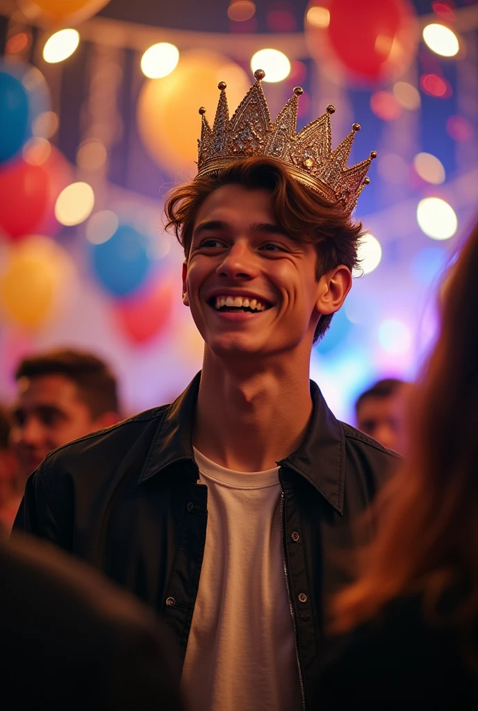Photo of an 18-year-old male ager being crowned