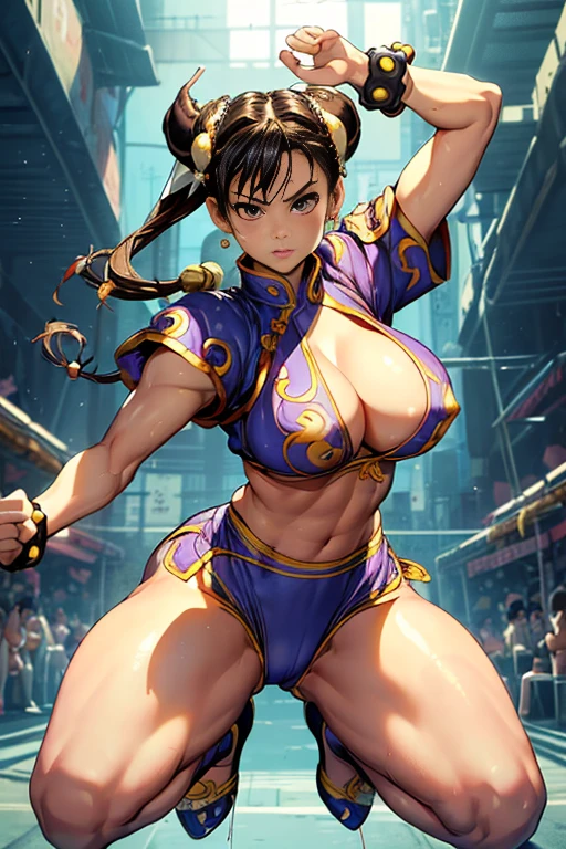 Title logo、Ultra HD、Ultra high definition、Noise Reduction、perfection、Image quality adjustment、Balance Changes、Optimal Lighting、Minor corrections、Detail Correction、beautiful girl、Street Fighter II、I'm going to meet someone stronger than me.、Fighter、((Chunli、Chun-Li micro bikini、High leg shorts、Nipple Puffs、Hard erect large nipples、somersault、Somersault Kick:1.3))、Camel Toe、Giant tit、Nipple Puffs、Cleavage、Plump、Super big breasts、Super big butt、Bubble butt、((Super big breasts、Saggy breasts:1.6))、Earrings、Earrings、lipstick、necklace、Thick lips、Heterochromia、Bracelet、Caster wheel、first round、Hair Charm、Lip gloss、Long False Eyelashes、Ahoge、wilderness