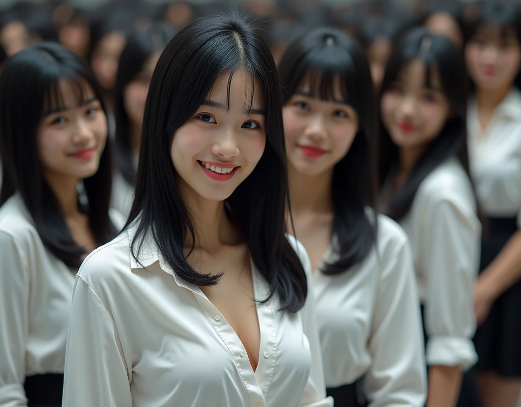 (Perfect Clone girls Raw Photography Art), (16K, Highest quality, Ultra-high resolution, Unrealistic, Unparalleled scale, A world of cloned girls multiplying, Ultra-realistic), (Japanese, woman, 26-year-old), (((((Small face, (((((Thick black hair, Semi-long hair)))))))))), ((Very beautiful detailed girls, Accurate body structure, Very detailed body, (((((Big Breasts, J-Cup))))), (((White shirt, I can see the cleavage, Black Mini Skirt))), ((Dark Eyes, Mature face, Cute Smile, A gentle gaze)), (((((Happy laughter))))), (((((Very detailed, 1girl-1,000,000cloning))))), (((100girls), (6+girls), multiple girls))), (((((Very detailed depiction of the other self, Perfectly the same girl, The exact same smile, Perfect same hair, Perfect same clothes, Exactly the same height, Perfect same J-cup))))), (((((clone girls only))))), ((10,000clone girls)), ((1,000,000clone girls)), ((1,000,000,000clone girls)), ((Filling the Earth 1,000,000,000,000,000,000,000,000,000,000,000,000,000人のclone girls, Super dense, Focus on the middle of the group, Happy to be surrounded by countless clone girls, I want to have sex with countless clone girls)), ((1,000,000,000,000,000,000clone girls)), ((1,000,000,000,000,000,000,000,000,000clone girls)), ((The sight of the ultimate super-crowded, 異常なSuper dense, Countless clone girls packed together tightly)), (Bright and soft light, (((((Very detailed and clear hyper-perspective drawing)))))), (((Subject depth extremely shallow)))