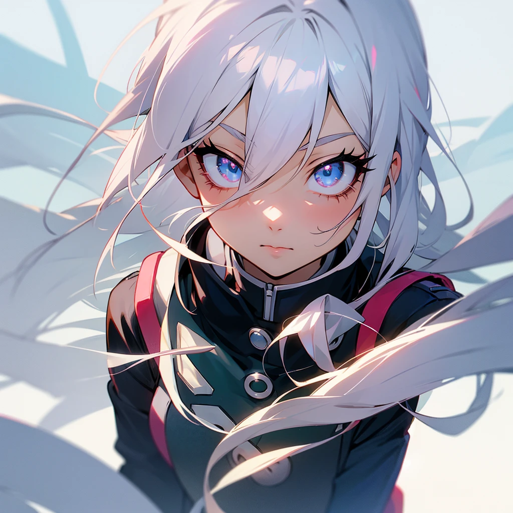 An anime girl from My Hero Academia, Satoru Gojo's sister, with 6 eyes, White hair, with white eyelashes