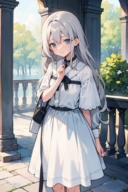 Gray Hair Eye water color Private Server Long Hair Standing still Embarrassed front upright