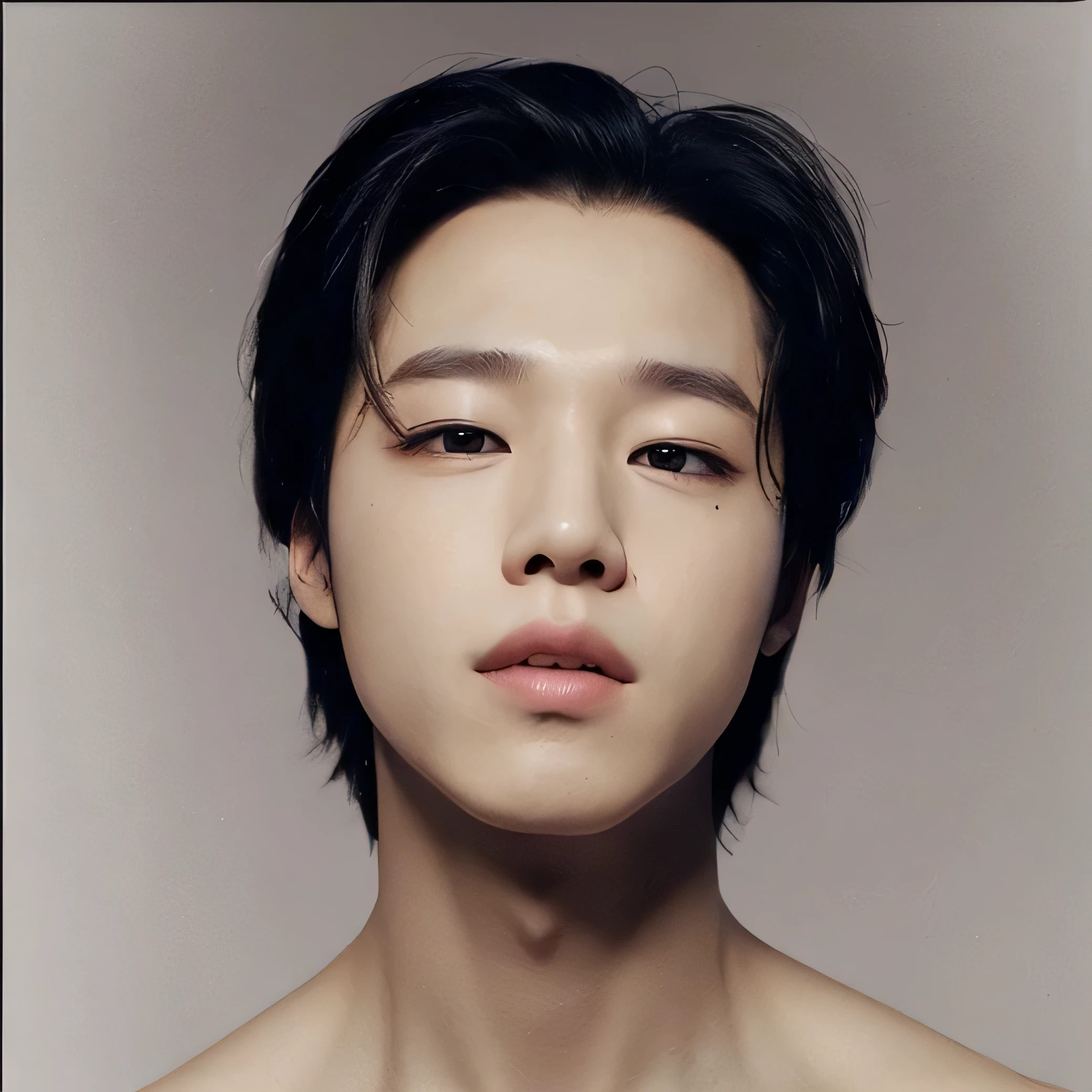 arafed image of a young man with a blue denim shirt, ju
ng jaehyun, hyung tae, taejune kim, jimin, sakimichan, p
ark jimin, kim doyoung, cai xukun, sun yunjoo, jungkoo
k, yan, shin jeongho, ji-min, official photo, magazine ph
oto, kousuke oono , bts jimin, korean male face, kpop boy, oil skin, harsh looks