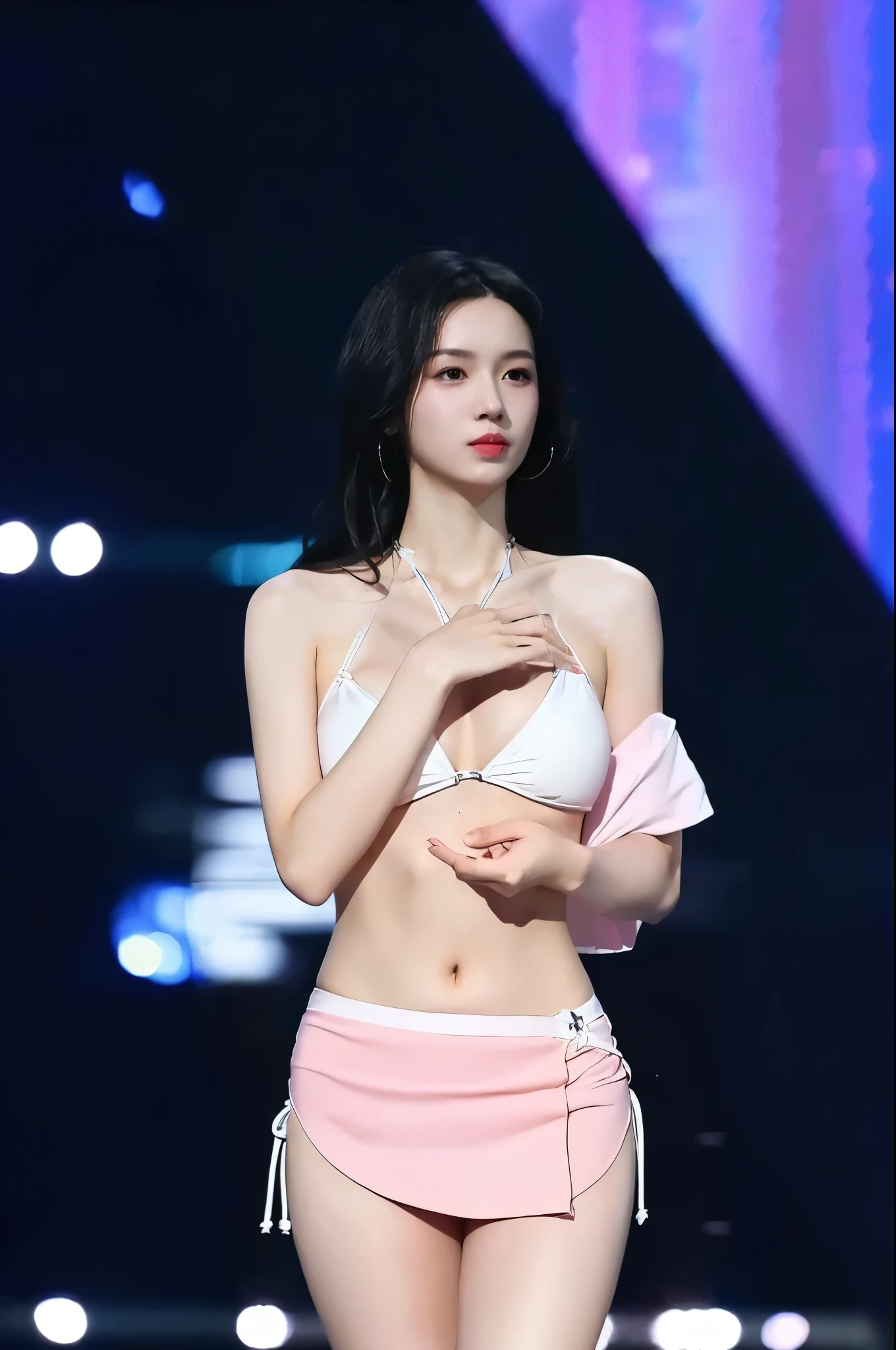 Bikini泳装，Bikini，Pink tight skirt，Perfect body，White skin