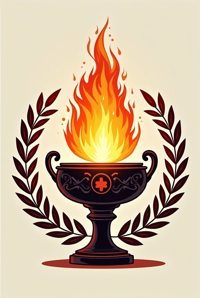 Logo, thousand, torch in a brazier, olive leaves chained and Tae-Kwon-Do