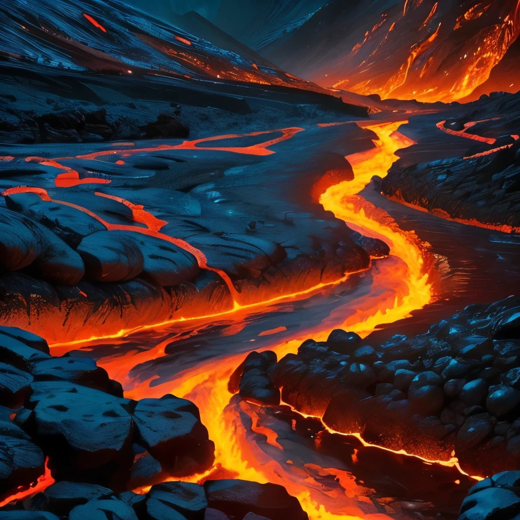 a close up of a lava river with a bright light coming from it, cracks of magma, magma and lava, fire lava, fire and lava, volcanic embers, lava rivers, made of lava, lava texture, flowing lava, glowing lava!!!, background of a lava river, oozing lava, lava flowing, volcanic background, magma, lava river