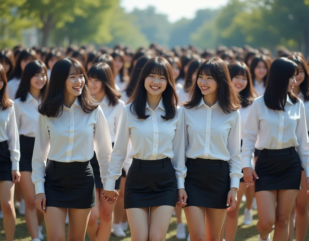 (Perfect Clone girls Raw Photography Art), (16K, Highest quality, Ultra-high resolution, Unrealistic, Unparalleled scale, A world of cloned girls multiplying, Ultra-realistic), (Japanese, woman, 26-year-old), (((((Small face, (((((Thick black hair, Semi-long hair)))))))))), ((Very beautiful detailed girls, Accurate body structure, Very detailed body, (((((Big Breasts, J-Cup))))), (((White shirt, I can see the cleavage, Black Mini Skirt))), ((Dark Eyes, Mature face, Cute Smile, A gentle gaze)), (((((Happy laughter))))), (((((Very detailed, 1girl-1,000,000cloning))))), (((100girls), (6+girls), multiple girls))), (((((Very detailed and exact depiction of the double, Perfectly the same girl, The exact same smile, Perfect same hair, Perfect same clothes, Exactly the same height, Perfect same J-cup))))), (((((clone girls only))))), ((10,000clone girls)), ((1,000,000clone girls)), ((1,000,000,000clone girls)), ((Filling the Earth 1,000,000,000,000,000,000,000,000,000,000,000,000,000人のclone girls=myself, Super dense, Focus on the middle of the group, 無数のmyselfに取り囲まれて幸せ, 無数のmyself同士と溺愛したい, 回りのmyselfも無数のmyselfと溺愛したい, Holding hands, hug, hug, kiss, Touching breasts)), ((1,000,000,000,000,000,000clone girls)), ((1,000,000,000,000,000,000,000,000,000clone girls)), ((The sight of the ultimate super-crowded, 異常なSuper dense, Countless clone girls packed together tightly)), (Bright and soft light, (((((Very detailed and clear hyper-perspective drawing)))))), (((Subject depth extremely shallow)))