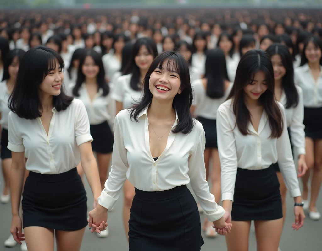 (Perfect Clone girls Raw Photography Art), (16K, Highest quality, Ultra-high resolution, Unrealistic, Unparalleled scale, A world of cloned girls multiplying, Ultra-realistic), (Japanese, woman, 26-year-old), (((((Small face, (((((Thick black hair, Semi-long hair)))))))))), ((Very beautiful detailed girls, Accurate body structure, Very detailed body, (((((Big Breasts, J-Cup))))), (((White shirt, I can see the cleavage, Black Mini Skirt))), ((Dark Eyes, Mature face, Cute Smile, A gentle gaze)), (((((Happy laughter))))), (((((Very detailed, 1girl-1,000,000cloning))))), (((100girls), (6+girls), multiple girls))), (((((A very detailed and precise description of the doppelganger, Perfectly the same girl, The exact same smile, Perfect same hair, Perfect same clothes, Exactly the same height, Perfect same J-cup))))), (((((clone girls only))))), ((10,000clone girls)), ((1,000,000clone girls)), ((1,000,000,000clone girls)), ((Filling the Earth 1,000,000,000,000,000,000,000,000,000,000,000,000,000人のclone girls=myself, Super dense, Focus on the middle of the group, 無数のmyselfに取り囲まれて幸せ, 無数のmyself同士と溺愛したい, 回りのmyselfも無数のmyselfと溺愛したい, Holding hands, hug, hug, kiss, Touching breasts)), ((1,000,000,000,000,000,000clone girls)), ((1,000,000,000,000,000,000,000,000,000clone girls)), ((The sight of the ultimate super-crowded, 異常なSuper dense, Countless clone girls packed together tightly)), (Bright and soft light, (((((Very detailed and clear hyper-perspective drawing)))))), (((Subject depth extremely shallow)))