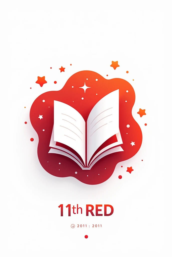 Creat a education logo and write name above logo named as " 11th RED " WITH RED WHITE THEME ALL