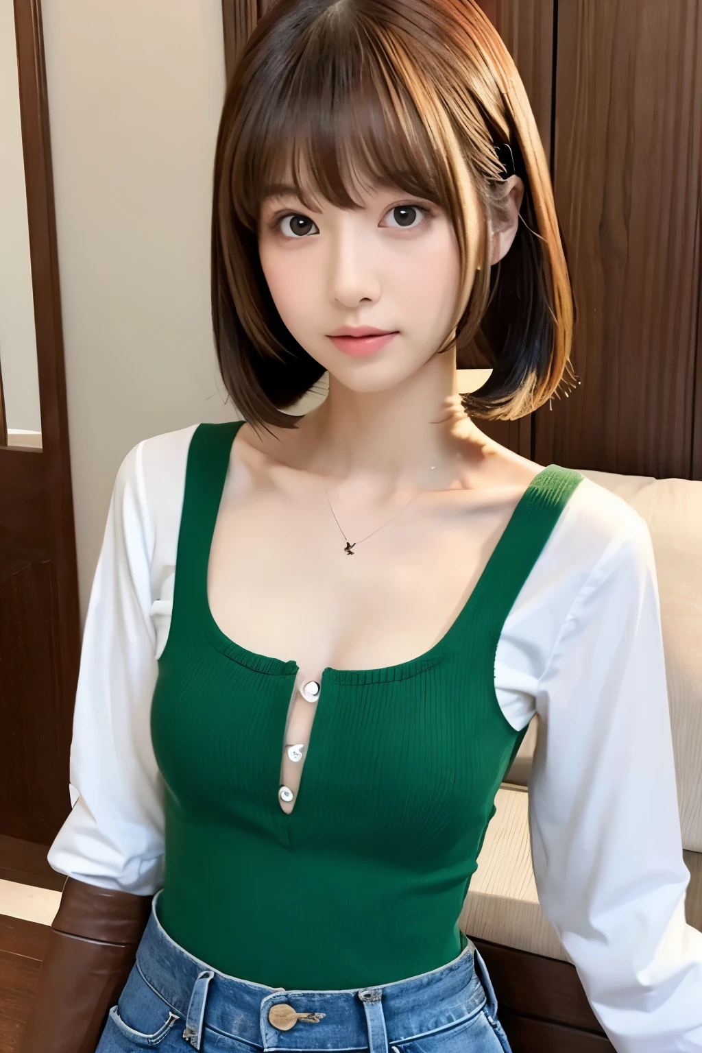 Flat chest、Slim and slender、Short、A beautiful woman、short hair、Twin tails、Hata